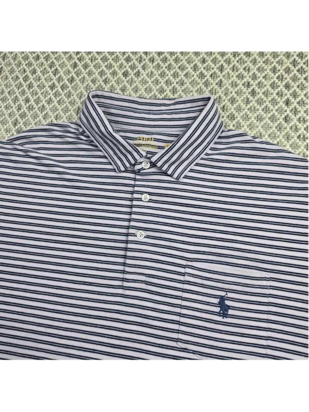 Polo Ralph Lauren Performance Polo Shirt Men’s XL Striped Pocket Stretch Golf
